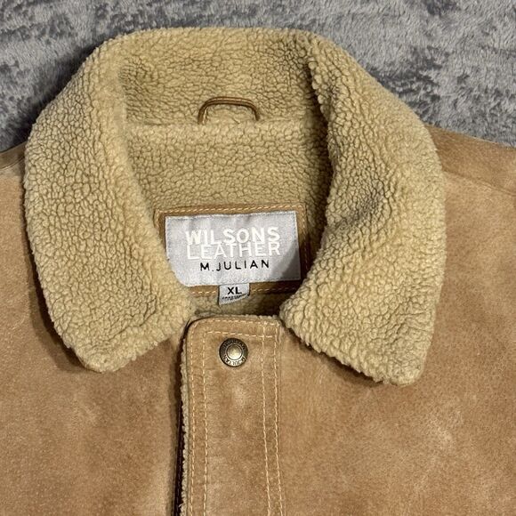 Wilsons Leather Men’s M. Julian Suede Leather Jacket Tan Khaki Size XL - Picture 5 of 9